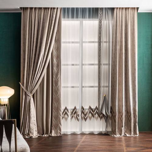 Vorhang mit geometrischen Motiven - AVENUE  - Chicca Orlando srl - Samt / Satin