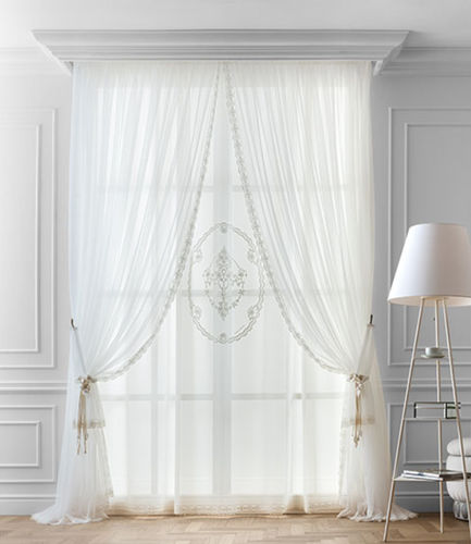 Blumenmotive-Gardine - SOFIA MODEL 54  - Chicca Orlando srl - transparent / bestickt / Dekor