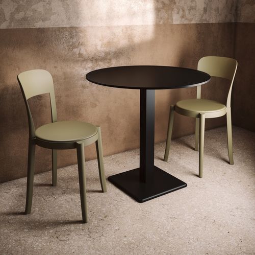 Moderner Bistrotisch - EDGE B/TQR - Colos - HPL / Gestell aus Gusseisen / Gestell aus gestrichenem Metall