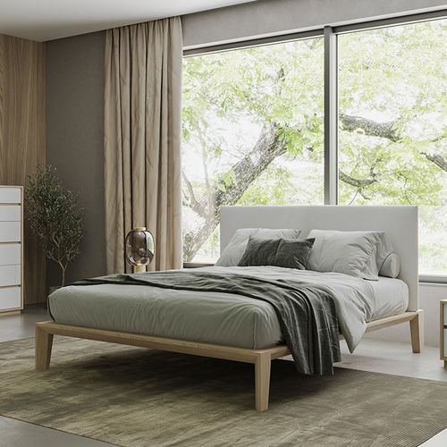 Doppelbett - FANCY - De-code, Lattas Nik. Spyridon - modern / gepolstertes Kopfteil / Stoff