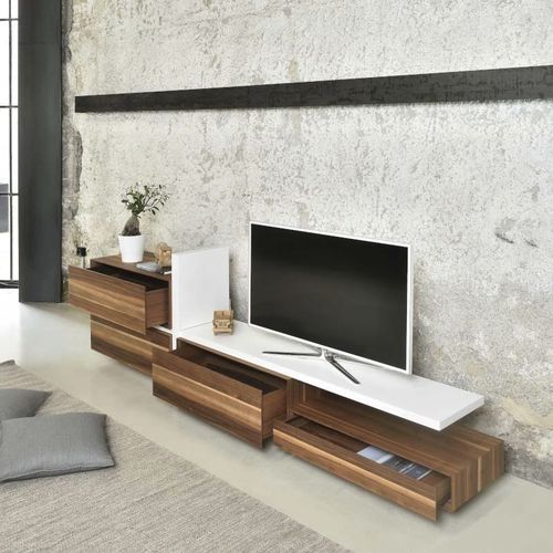 Modernes Fernsehmöbel - ABILE - De-code, Lattas Nik. Spyridon - mit Schubladen / mit integriertem Stauraum / handgefertigt