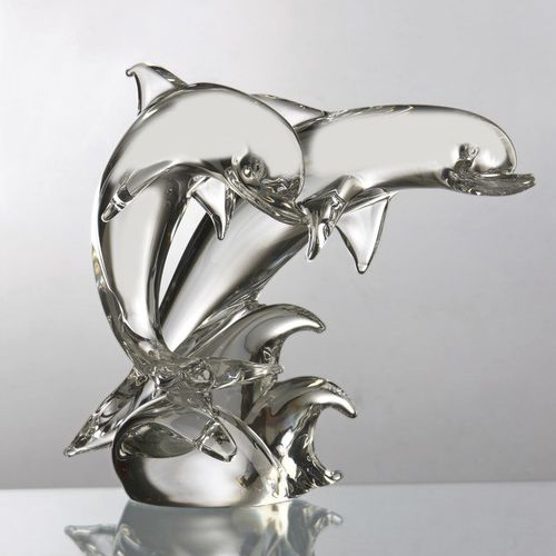Kristallskulptur - JUMPING DOLPHINS  - Duccio di Segna srl - für Gewerbegebrauch