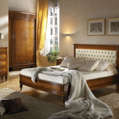Doppelbett - 7636GAM - Ebanart srl - klassisch / gepolstertes Kopfteil / Stoff