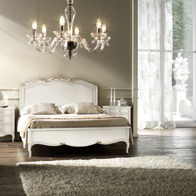 Doppelbett - 7136GA - Ebanart srl - Stil / Kopfteil / lackiertes Holz