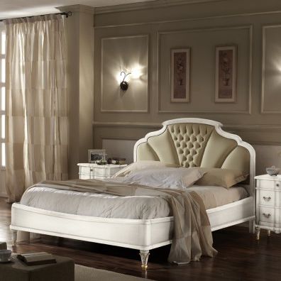 Doppelbett - 7837GAM - Ebanart srl - klassisch / gepolstertes Kopfteil / Stoff