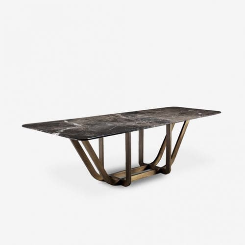 Moderner Esstisch - TUNIS - Estetik Decor - Holz / Marmor / Leder