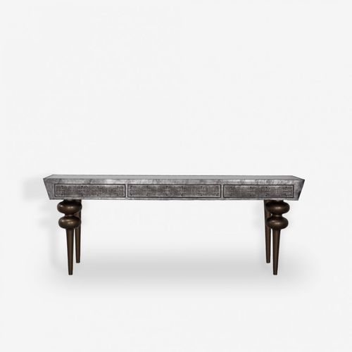 Moderner Konsolentisch - MALE CLASSICO - Estetik Decor - Holz / Leder / Gestell aus Holz
