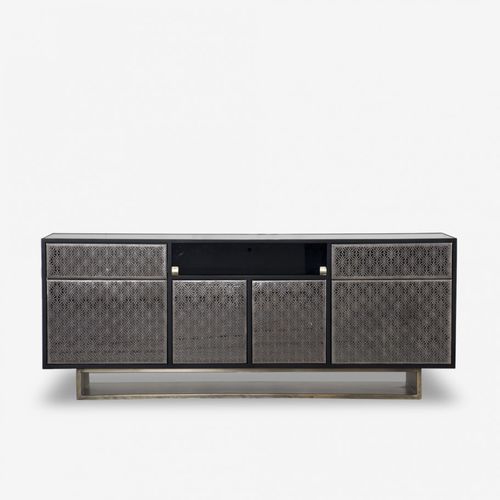 Modernes Sideboard - FAY - Estetik Decor - Holz / Rauchglas / Leder