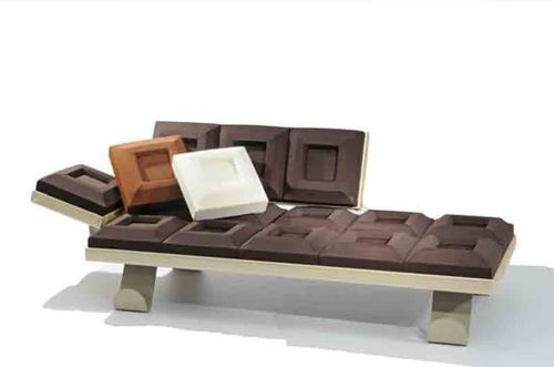 Récamiere / originelles Design - CIOCCOSOFÀ - Gugliermetto Experience - Stoff / Holz / pulverbeschichteter Stahl