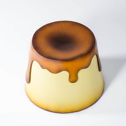 Sitzkissen / originelles Design - BIG EAT CREME - Gugliermetto Experience - Polyurethanschaum / rund / handgefertigt