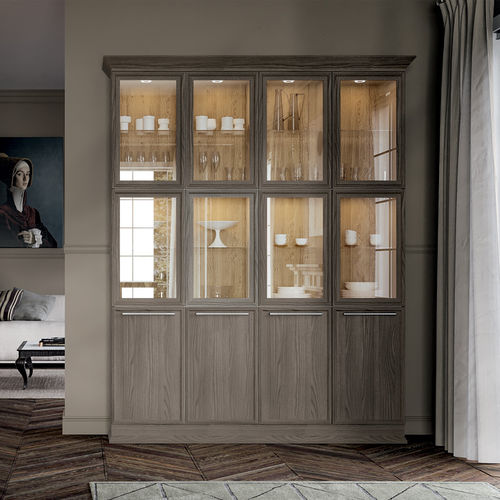 Klassischer Geschirrschrank - ETICA - Home srl - Holz / Glas