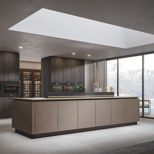 Moderne Küche - AURA - Home srl - melaminbeschichtet / Kochinsel / L-förmig