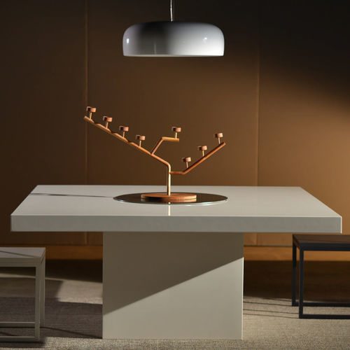Epoxid-Esstisch - Funambolo - Laboratorio Mattoni - modern / polierter Edelstahl / Glasfaser