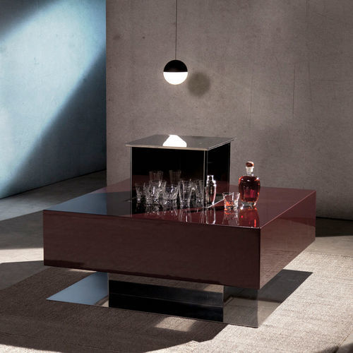 Glasfaser-Couchtisch - Valletto - Laboratorio Mattoni - modern / polierter Edelstahl / Epoxid
