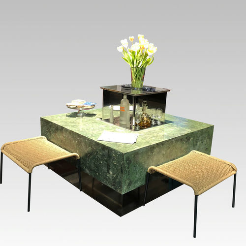 Moderner Couchtisch - Hold - Laboratorio Mattoni - Stahl / Gestell aus rostfreiem Edelstahl / quadratisch