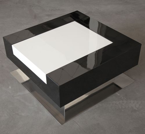 Glasfaser-Couchtisch - Bardo - Laboratorio Mattoni - modern / polierter Edelstahl / Epoxid