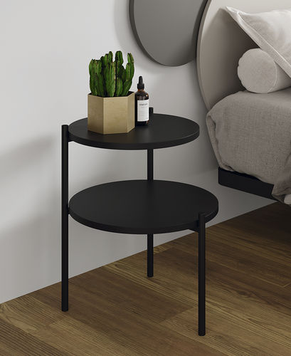 Moderner Beistelltisch - Eclipse - Mobenia - Laminat / Gestell aus Metall / rund