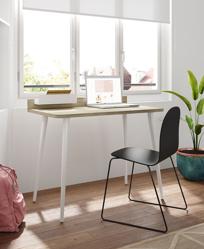 Bodenstehender Schreibtisch - Klar  - Mobenia - modern / Laminat / gerade