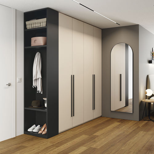Modul-Kleiderschrank - Lisa  - Mobenia - modern / Laminat / mit Schwingtür