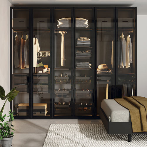 Modul-Kleiderschrank - Shadow - Mobenia - modern / Laminat / mit Schwingtür