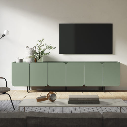 Modernes Fernsehmöbel - Tulip - Mobenia - mit 4 Türen / lackiertes MDF / melaminbeschichtet