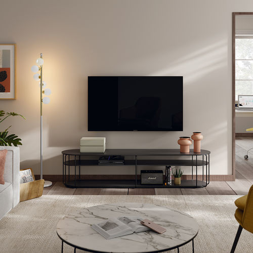 Modernes Fernsehmöbel - Cava - Mobenia - mit Regal / Metall / melaminbeschichtet