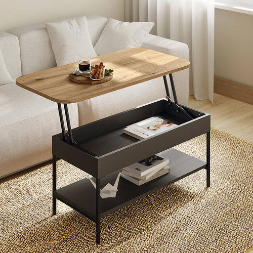 Moderner Couchtisch - Up - Mobenia - lackiertes MDF / melaminbeschichtet / Gestell aus Metall