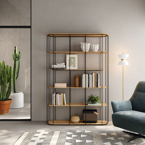 Modernes Regal - Cava - Mobenia - lackiertes MDF / Metall / melaminbeschichtet