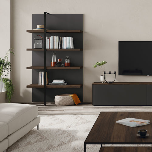 Modernes Regal - Koob - Mobenia - lackiertes MDF / Metall / melaminbeschichtet