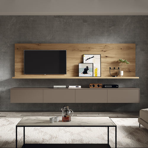 Moderne Wohnwand - Mobenia Basics - Mobenia - lackiertes MDF / melaminbeschichtet / Modul