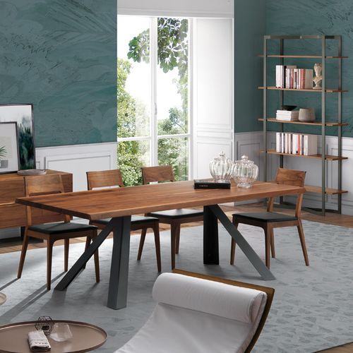 Moderner Esstisch - NEVADA - Oliver B. Group srl - Nussbaum / Esche / Metall