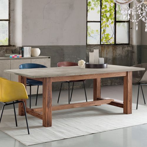 Moderner Esstisch - CRETO - Oliver B. Group srl - Eiche / Beton / rechteckig