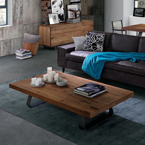 Moderner Couchtisch - RUNNER - Oliver B. Group srl - Eiche / Metall / rechteckig