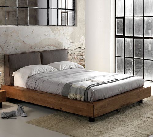 Doppelbett - LETTO - Oliver B. Group srl - modern / gepolstertes Kopfteil / Eiche