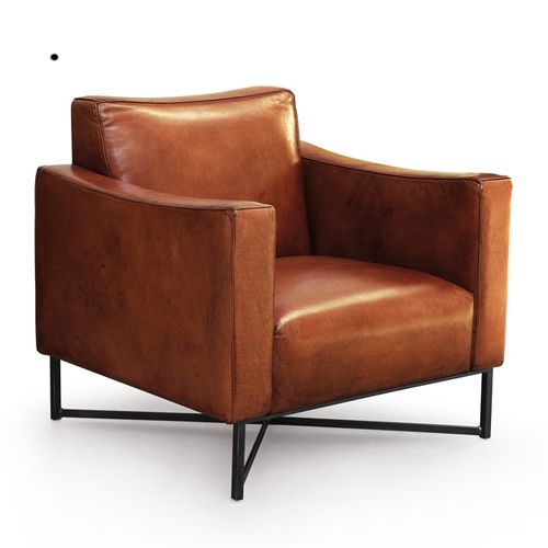 Klassischer Sessel - ONDA - Oliver B. Group srl - Leder / Metall / braun
