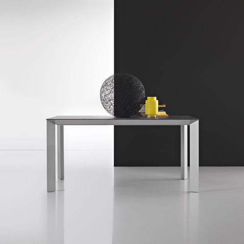 Moderner Tisch - DIAMANTE - Point srl - Holzfurnier / Aluminium / Gestell aus Aluminium