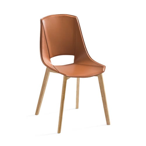Moderner Stuhl - EVA 5 - Point srl - für den Innenraum / Massivholz / Leder