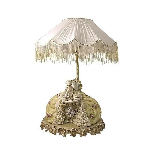 Tischlampe - Lady reading - Porcellane Principe snc - Stoff / Stil / schnurlos