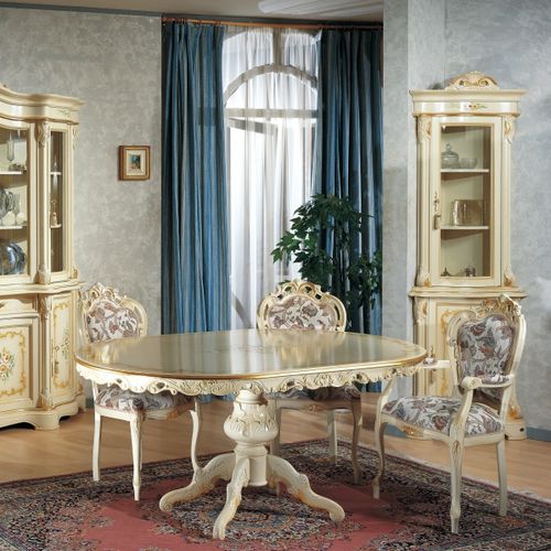 Stil-Esstisch - ART.9903  - Tarocco Vaccari Group srl - lackiertes Holz / oval / für Privatgebrauch