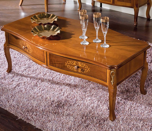Stil-Couchtisch - ART. 4327 - Tarocco Vaccari Group srl - Holz / rechteckig / mit Schublade