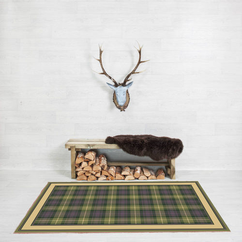 Traditioneller Teppich - HEATHER GREEN TRAMLINE BORDER - STEVENS AND GRAHAM - abstraktes Motiv / Wolle / rechteckig