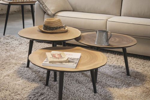 Moderner Couchtisch - EMPREINTE - RALPH M. - Eiche / Nussbaum / Esche
