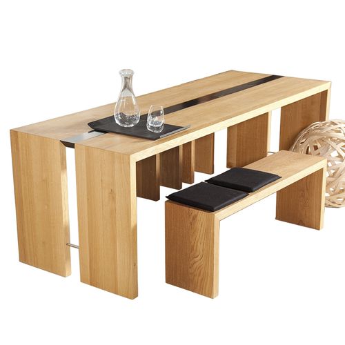 Moderner Tisch -  XX_HT5 - RAUMGESTALT - Eiche / Gestell aus Eiche / rechteckig