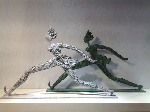 Bronzeskulptur - LE PAS DÉCISIF - RONAYETTE Marie-Noëlle - für Außenbereich