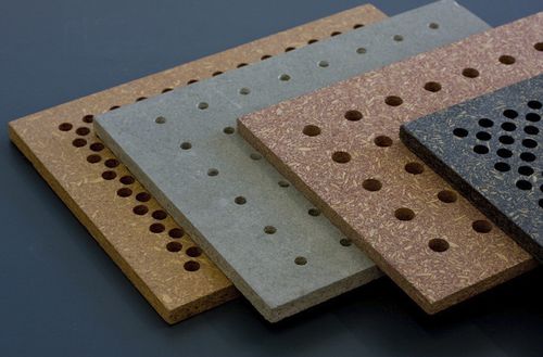 Akustikplatte für Decke - Amroc - für Wand / Spanplatte / Zement