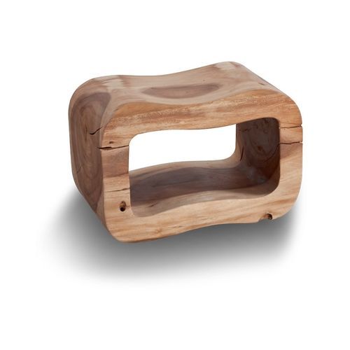 Moderner Hocker - Otto  - CIPI' - Tropenholz / gewachstes Holz / Gestell aus lackiertem Holz