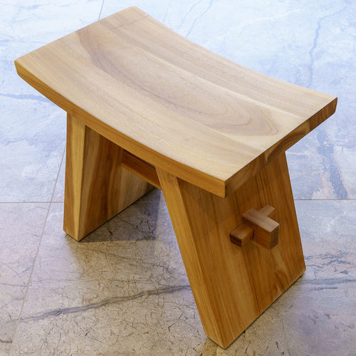 Moderner Hocker - Zen - CIPI' - Teakholz / Gestell aus Holz / doppelt