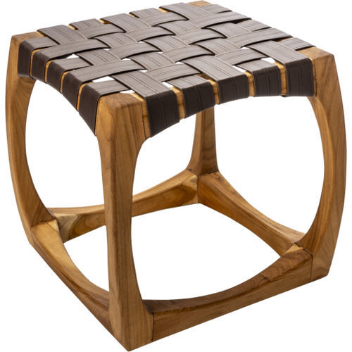 Moderner Hocker - Invilla  - CIPI' - Synthetikstoff / Gestell aus Teakholz / Polster