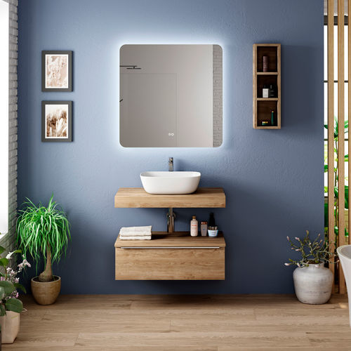 Wandhängender Waschtisch-Unterschrank - FLOW - COYCAMA - MDF / modern / ohne Tür