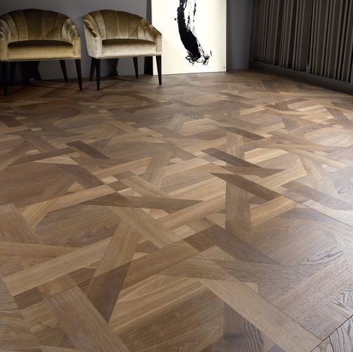 Mehrschichtparkett - DESIGN TRIESTE - FOGLIE D'ORO BY LATIFOGLIA - Eiche / Nussbaum / amerikanischer Nussbaum